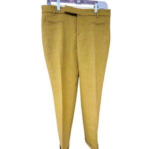 Anthropologie Cartonnier Mustard Wool Blend High-Waisted Trousers Pants Size 8
